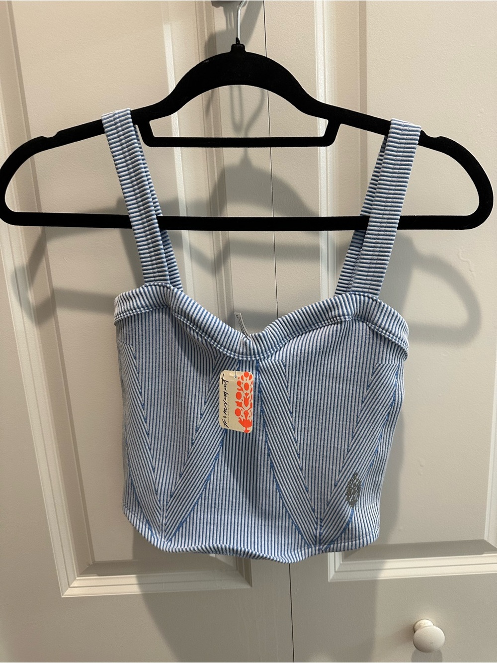 FP Movement by Free People Blue Striped Sweetheart Cami M/L NWT
